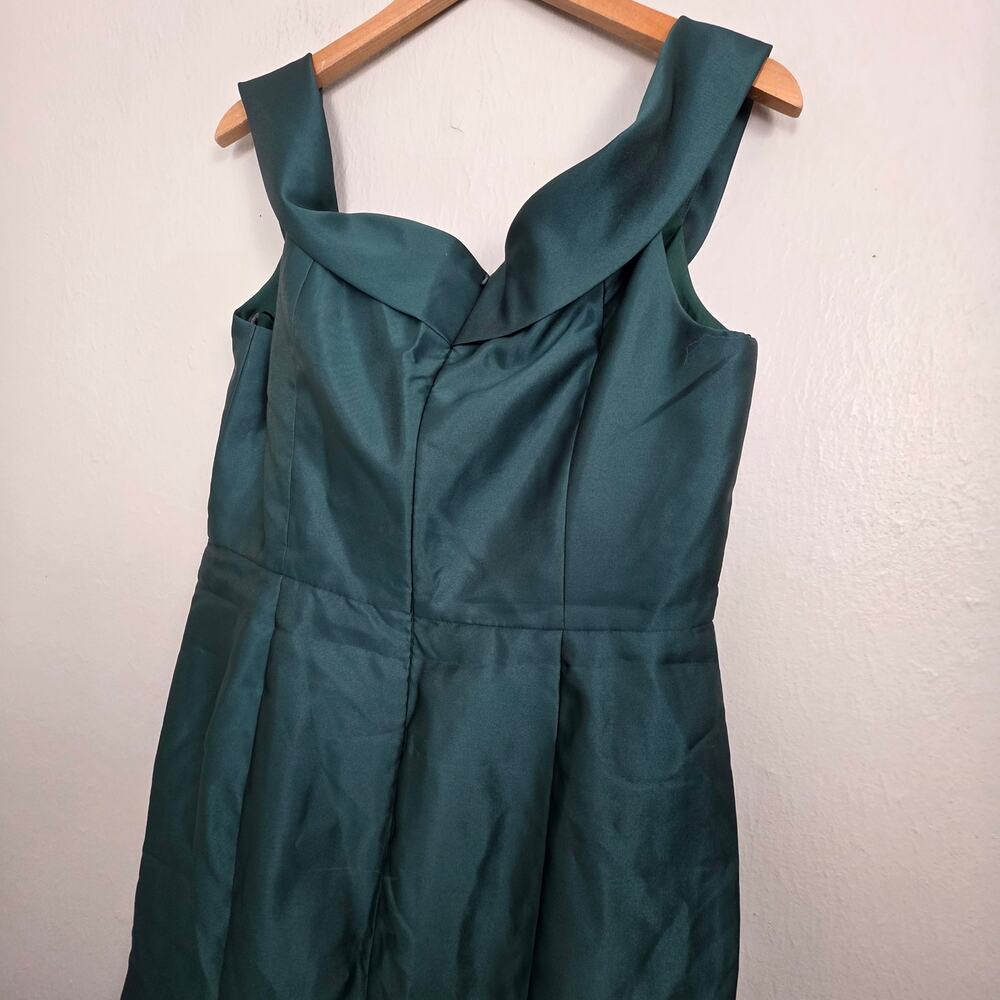 NWT Alfred Sung Off The Shoulder Trumpet Gown with Front Slit Hunter Green 14 - Picture 10 of 10